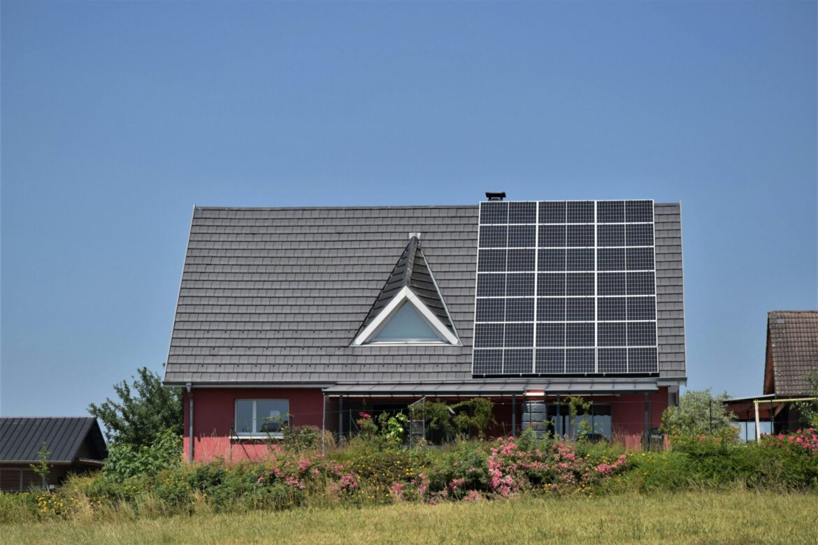 Solar panels displayed on the roof of a home